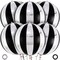 Black and Silver Striped Balloons, 22 Inch Metallic Round Foil Balloons-	Black and Silver